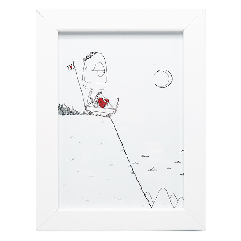 Walter & His Wagon (Framed Print)