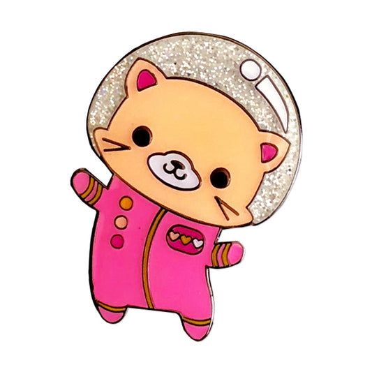 Space Kitty Glitter Pin