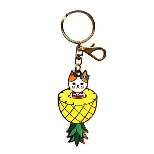 Pineapple Cat Keychain