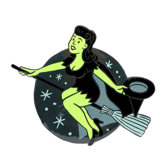 Pin-up Witch Vinyl Sticker